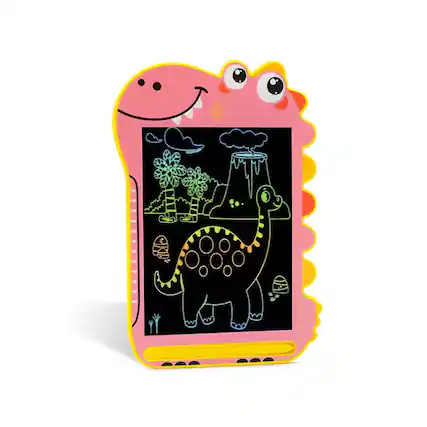 Front. Sahara - 8.5" Kids LCD Writing Notepad – Dinosaur Drawing Pad with Color Display | Eye Protection Screen | One-Click Erase - Pink.