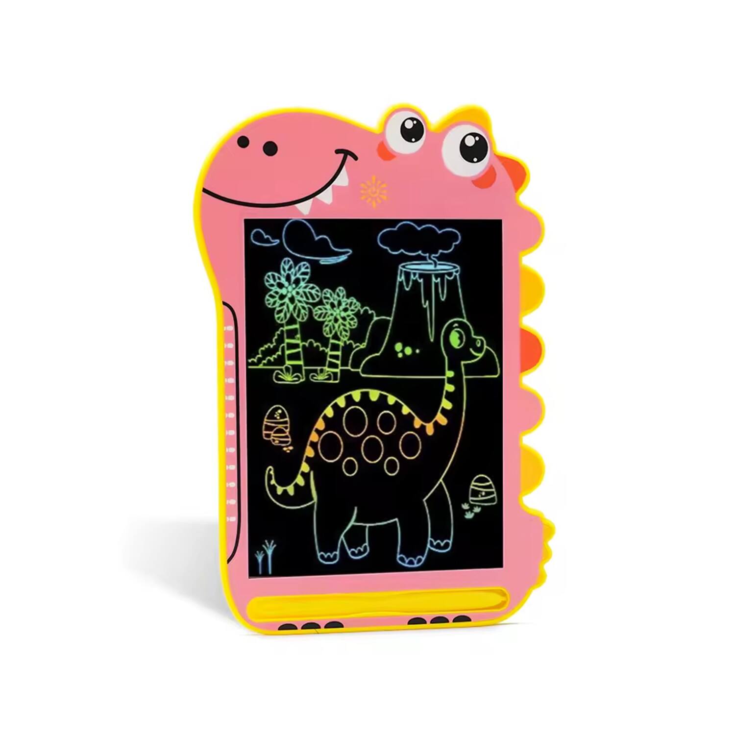 Front. Sahara - 8.5" Kids LCD Writing Notepad – Dinosaur Drawing Pad with Color Display | Eye Protection Screen | One-Click Erase - Pink.