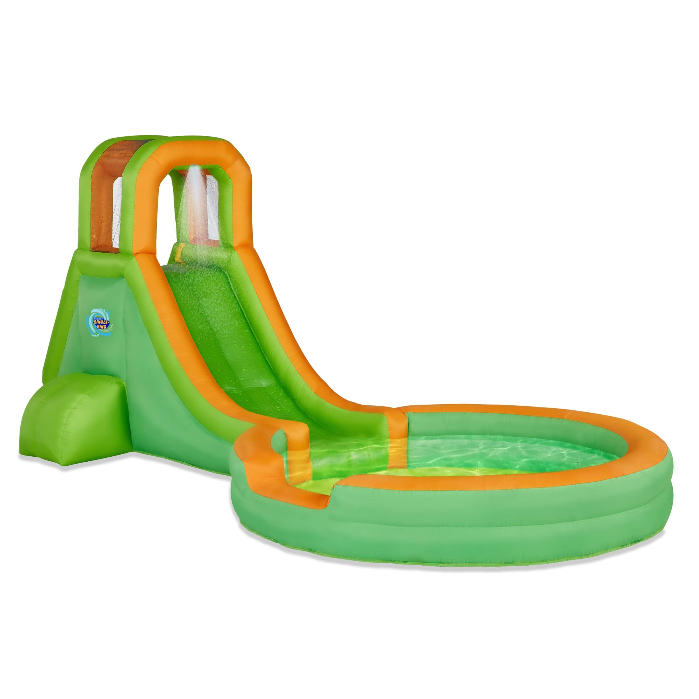 Sunny & Fun - Single Ring Inflatable Water Slide Park with Climbing Wall & Deep Pool