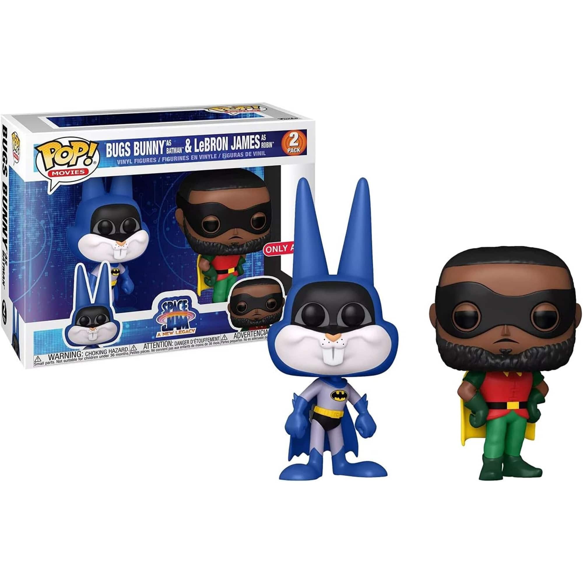 Space Jam: A New Legacy Bugs Bunny (Batman) & LeBron James (Robin) Funko Pop! Vinyl Figure 2-Pack - Black