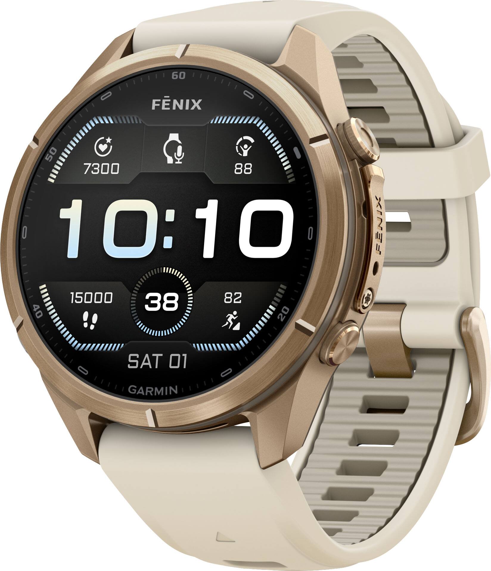 60
FÉNIX
50 7300 88 0 10:10 15000 38 82 40 !! 20
FÉNIX
SAT 01
GARMIN
