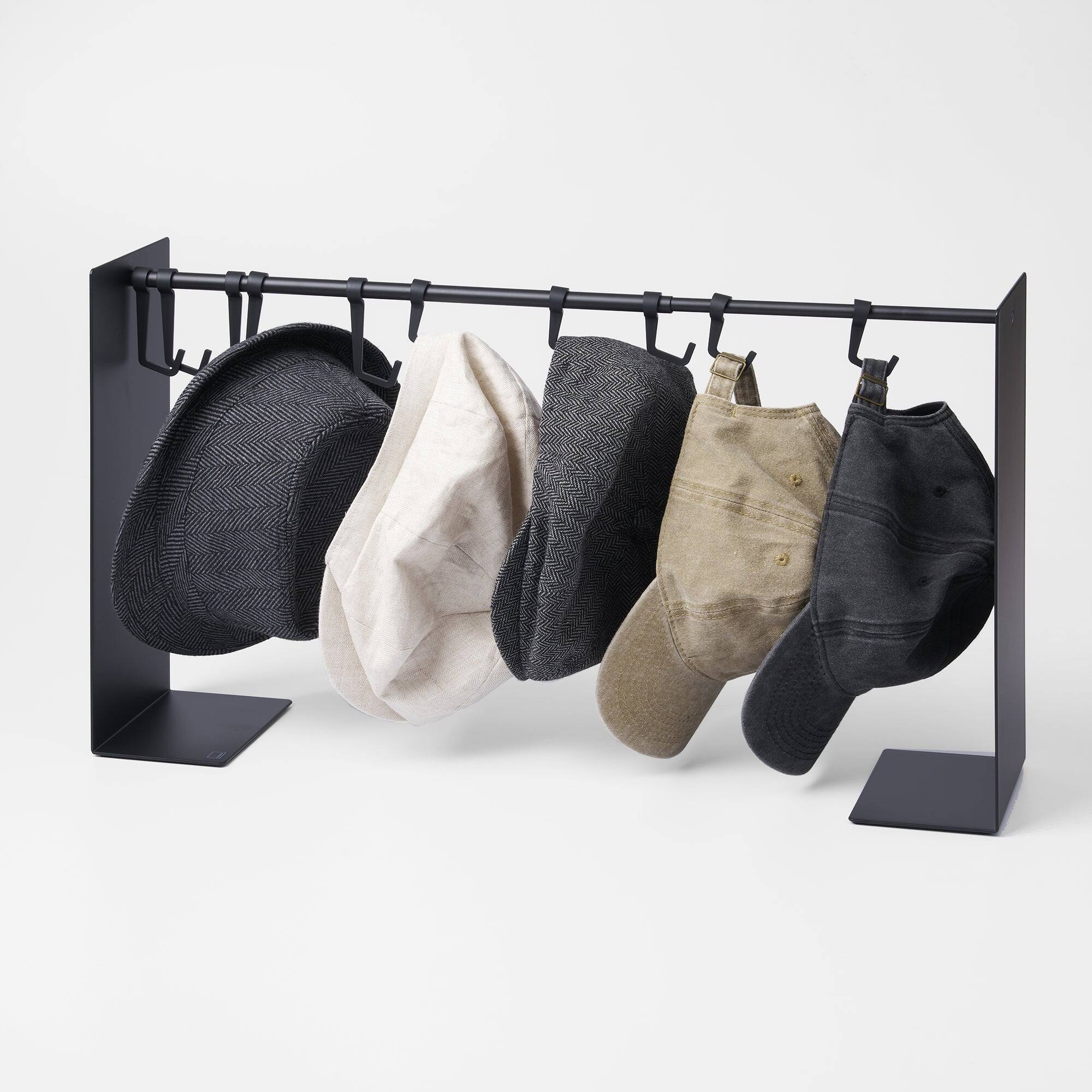 Front. Yamazaki Home - Hat Hanging Organizer - Steel - Black.
