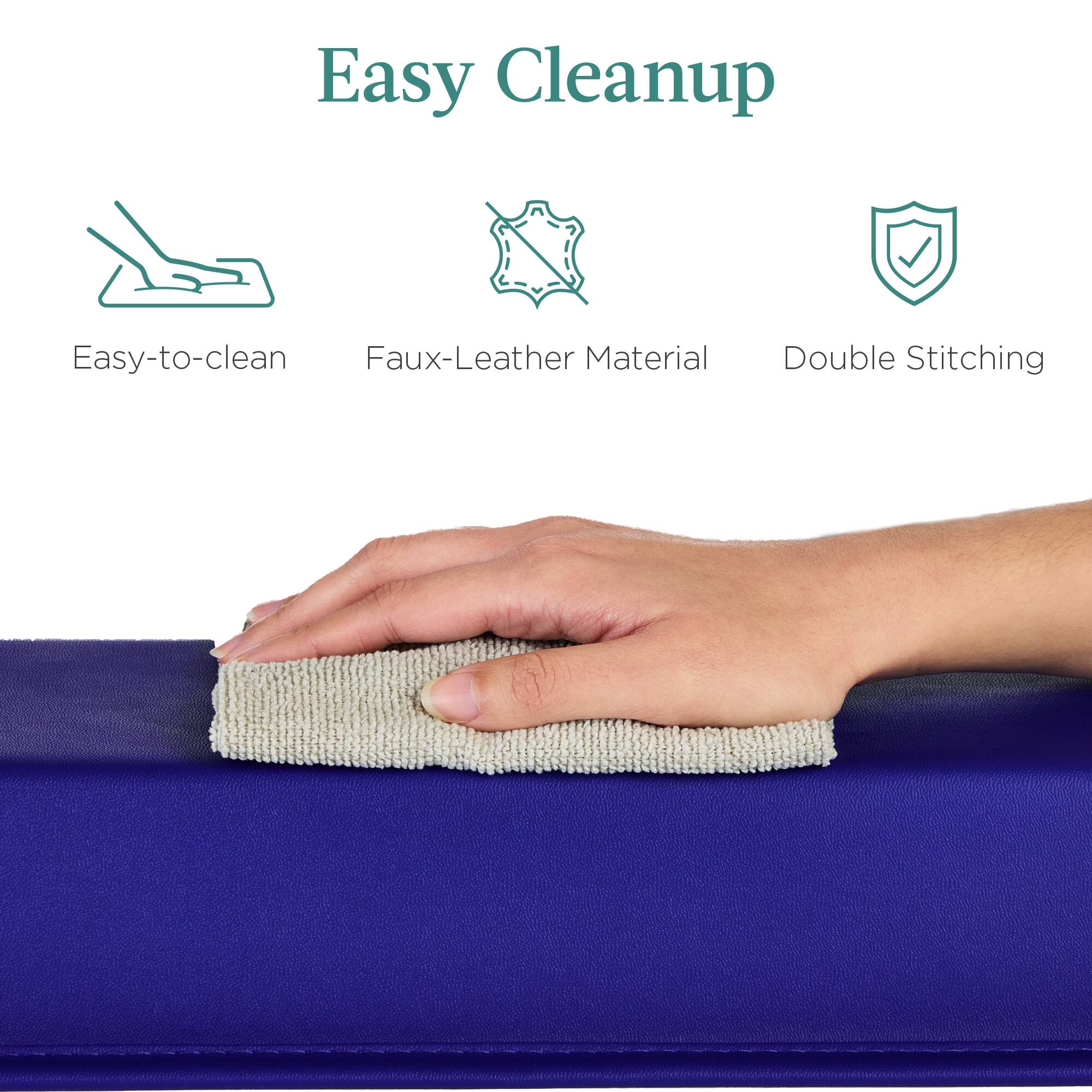 Easy Cleanup: Easy-to-clean Faux-Leather Material, Double Stitching
