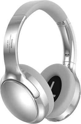 RISOKEYS - Bluetooth Headphones Over Ear, Hi-Fi Audio,Metal Construction, Adjustable & Foldable Headset,for Indoors, Outdoors - Silvery