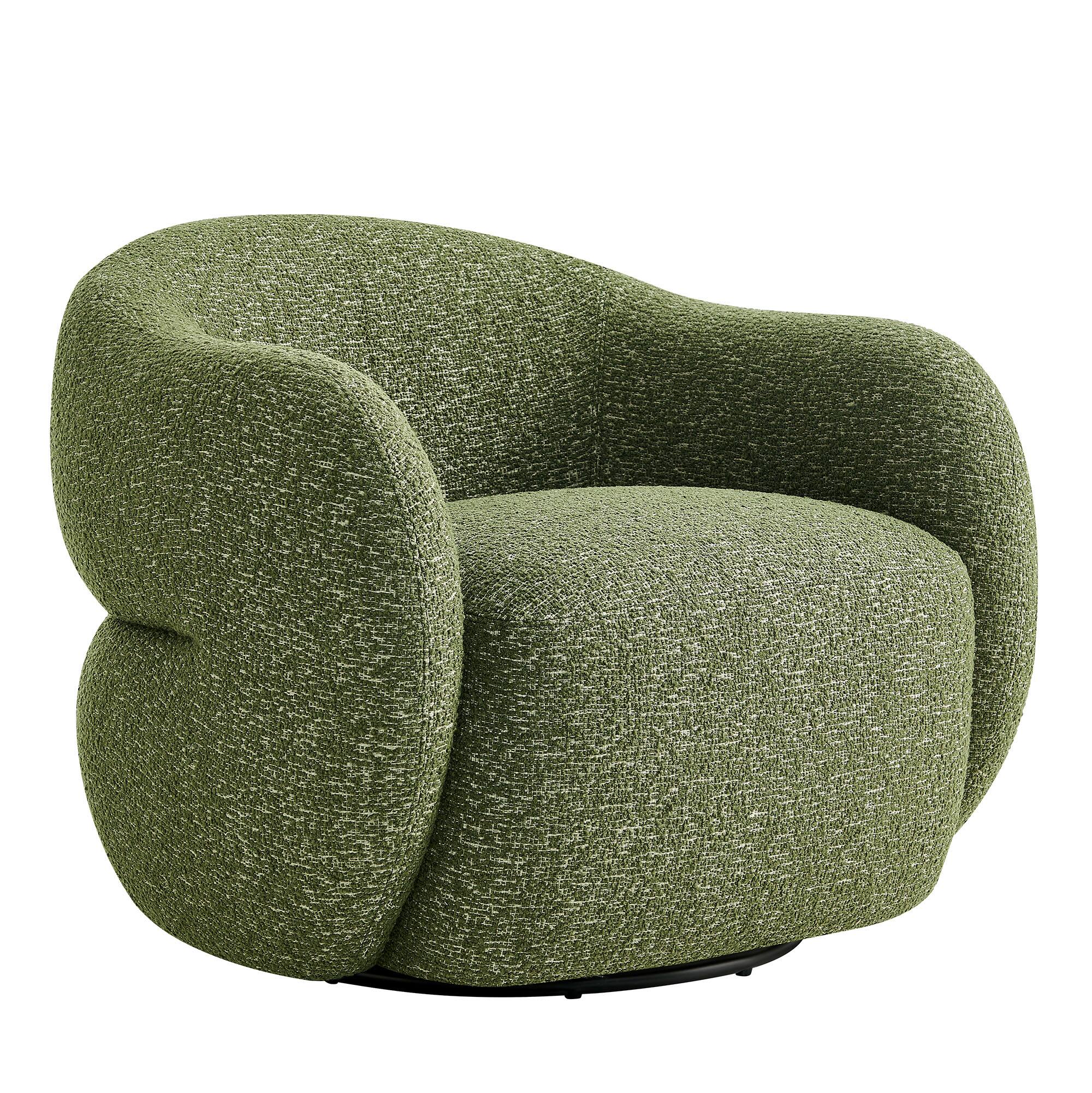 Angle. Modway - Selby Textured Woven Fabric Swivel Accent Chair by Modway - Olive.