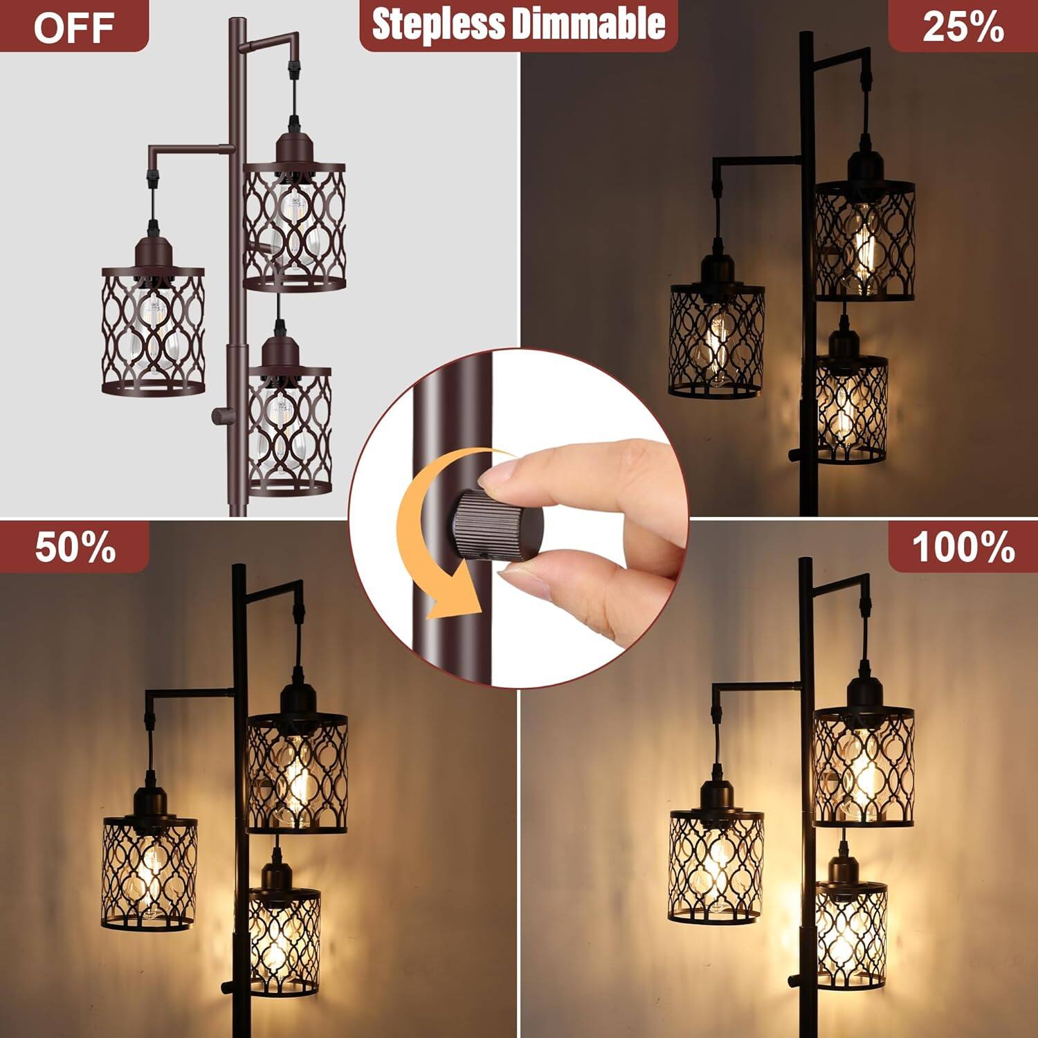 Stepless Dimmable  
OFF  
25%  
50%  
100%