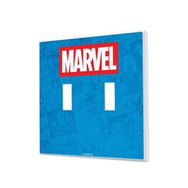 Keyscaper - Logo Hidden-Screw Light Switch Plate - Double Toggle - Marvel