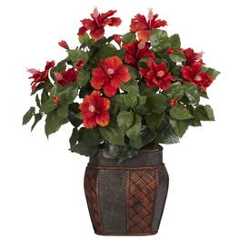 BreeBe - 24" Hibiscus w/Vase - Red