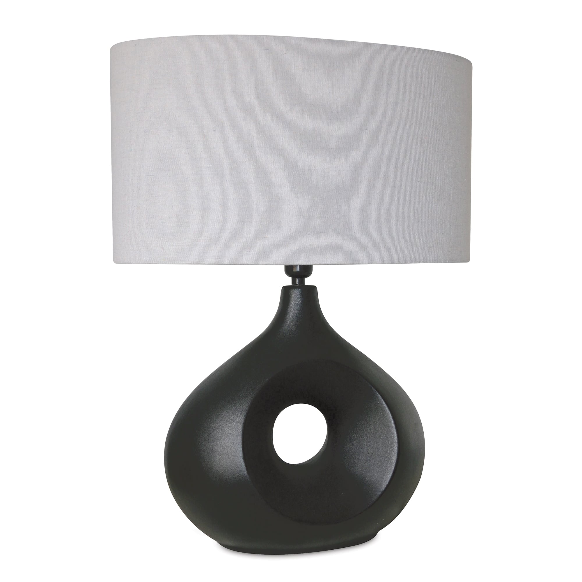BreeBe - Modern Ceramic Table Lamp 22.5"H - Black, Grey