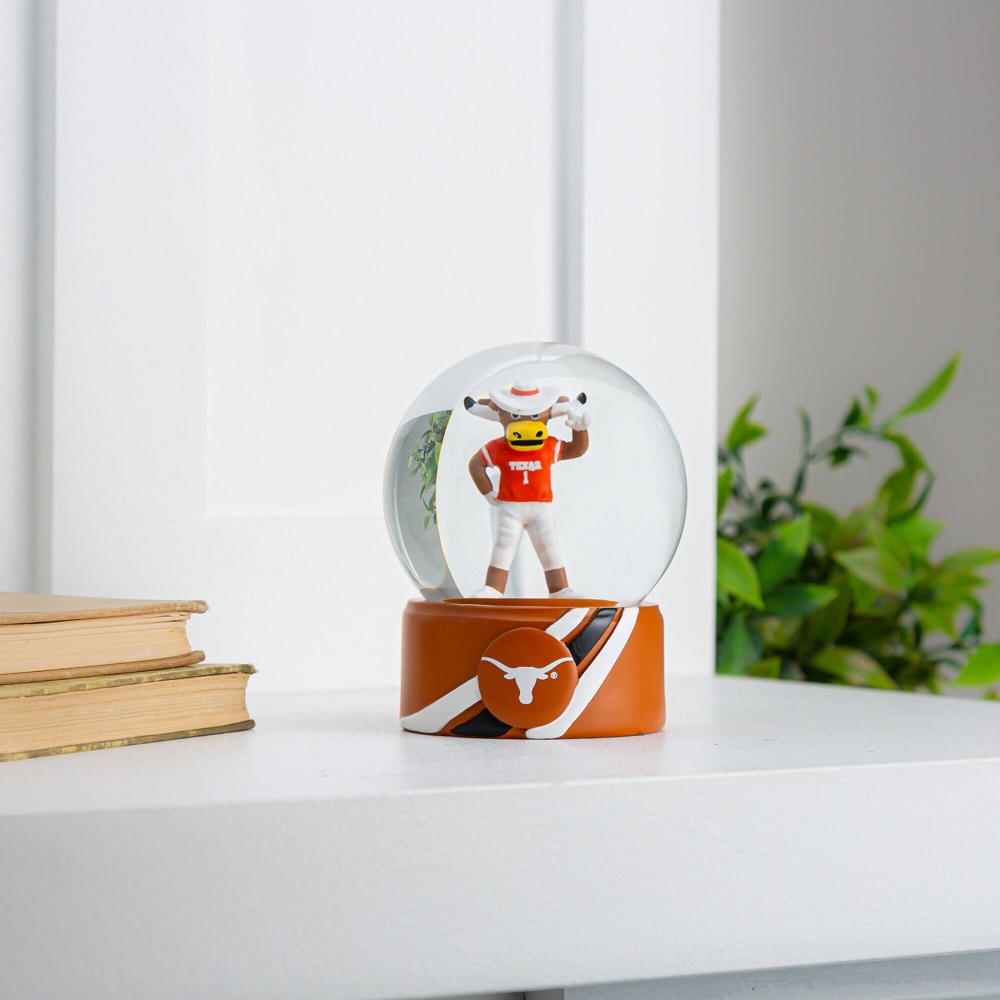 Alt View 1. Evergreen Enterprises - Texas Longhorns 100mm Mascot Glass Water Globe - Multicolor.