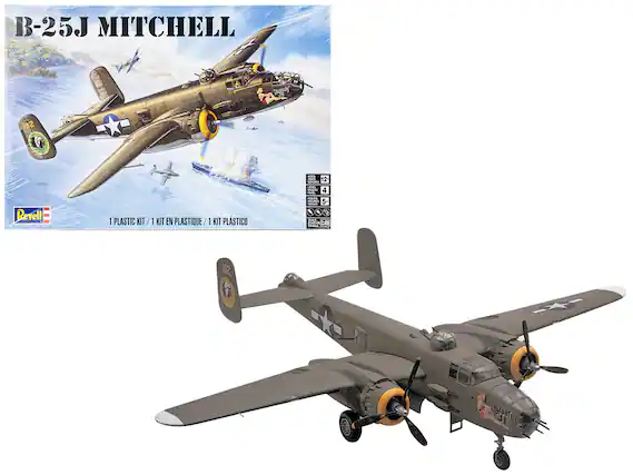 B-25J MITCHELL
1 PLASTIC KIT / 1 KIT EN PLASTIQUE / 1 KIT PLÁSTICO
AGES 12+
DIFFICULTY 4
RECOMMENDED 5
SCALE 1:48
Revell