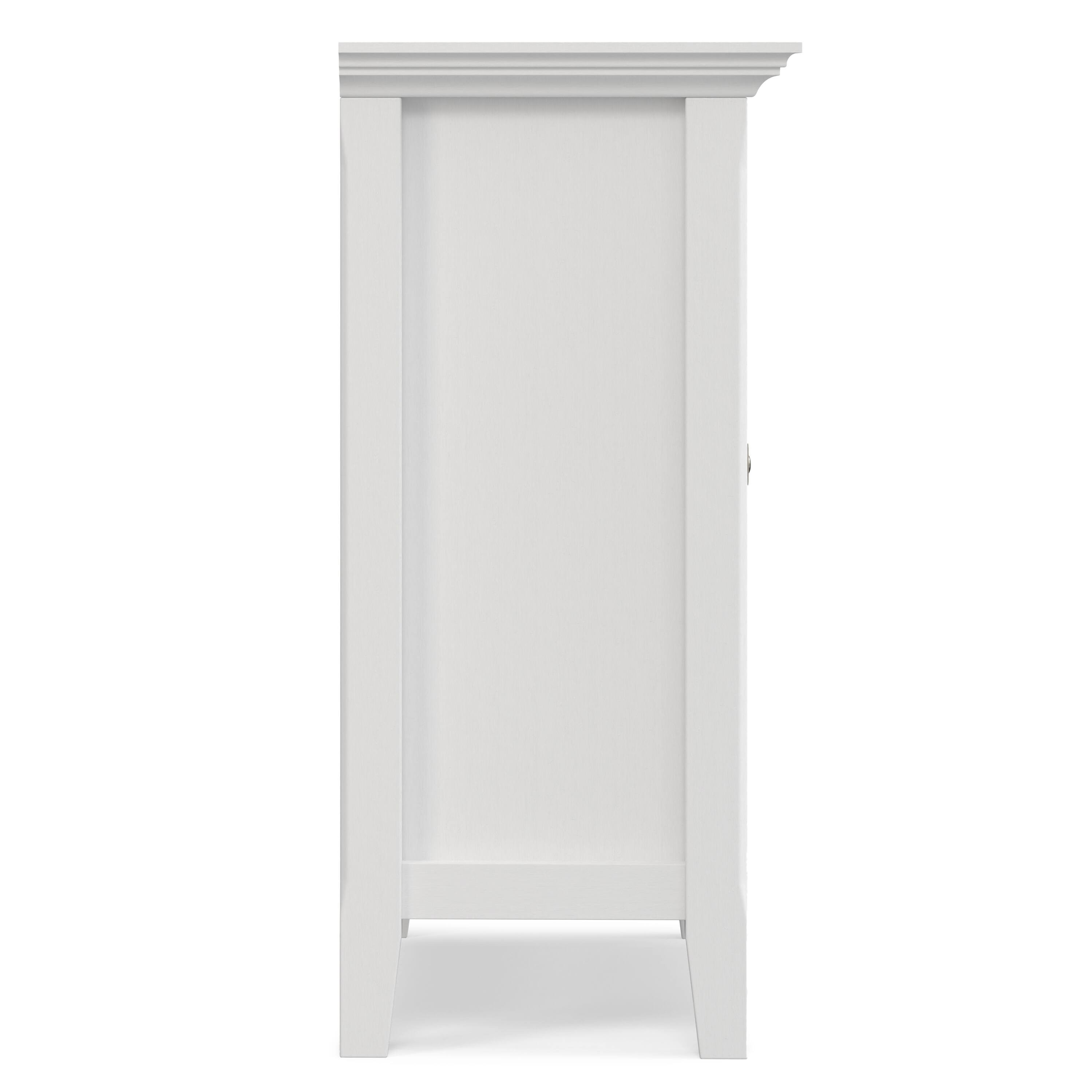 Alt View 2. Simpli Home - Amherst 32 inch Wide Solid Wood Transitional Low Storage Cabinet in White - White.