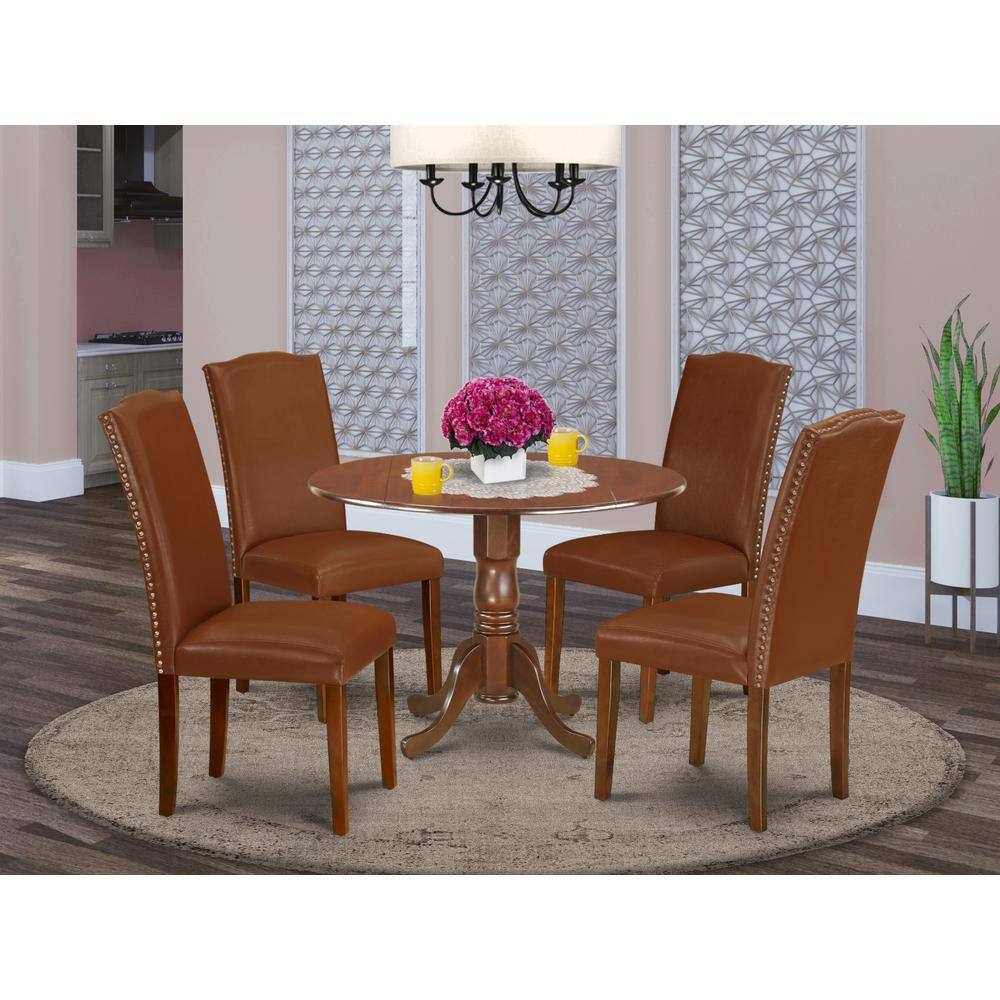 Left. East West Furniture - Dining Room Set Mahogany - Brown.