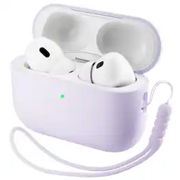 Ornarto - Compatible with AirPods Pro 3 Case 2025, Full Protective Silicone with Front LED Visible Skin Case - Pastel Lilac