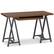 Front. Simpli Home - Sawhorse industrial 50 inch wide solid walnut wood and metal small desk - Walnut.