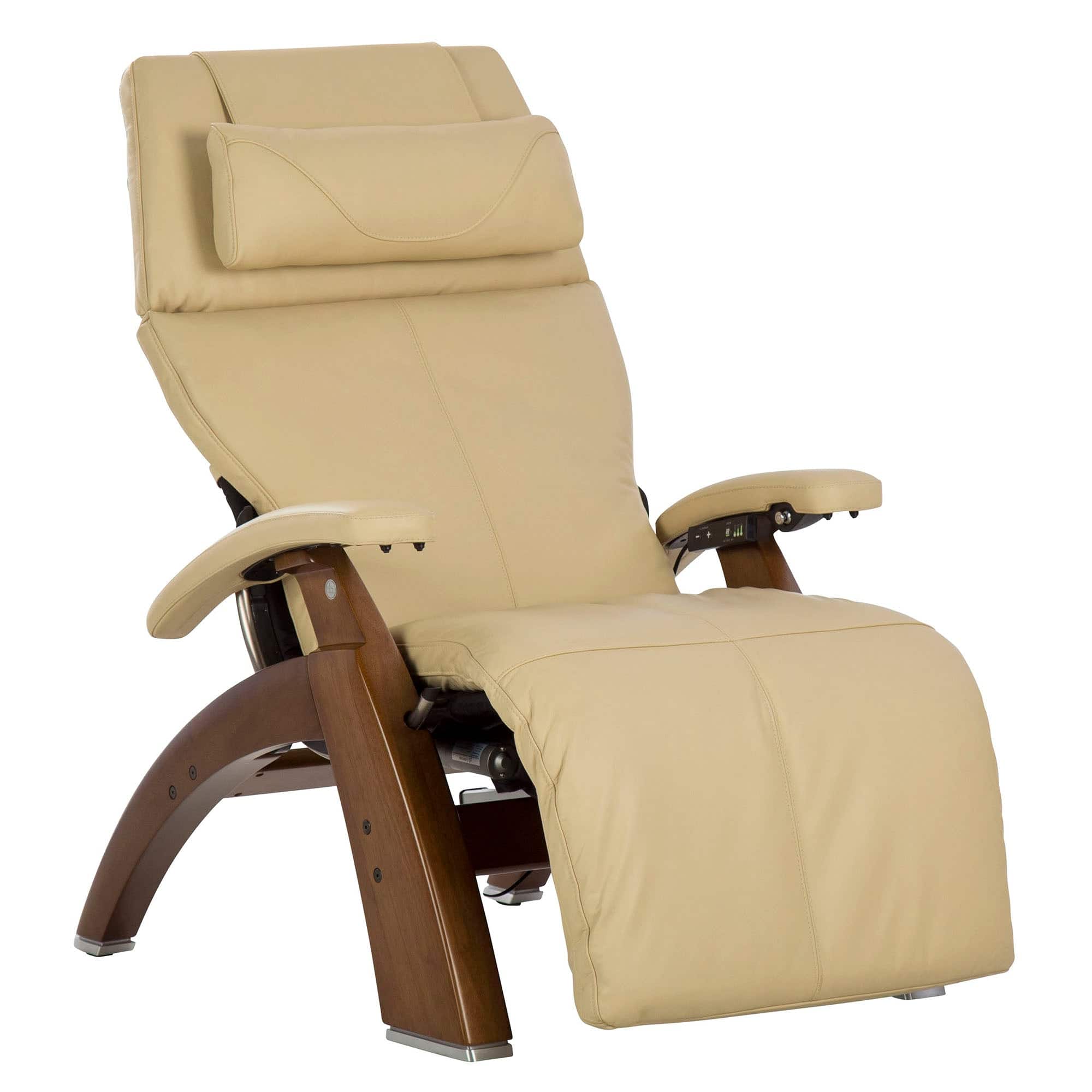 Human Touch - Perfect Chair PC-610 Omni-Motion Power Zero Gravity Recliner with Independent Back & Leg Adjustments - Walnut / Ivory Premium Leather / Supreme