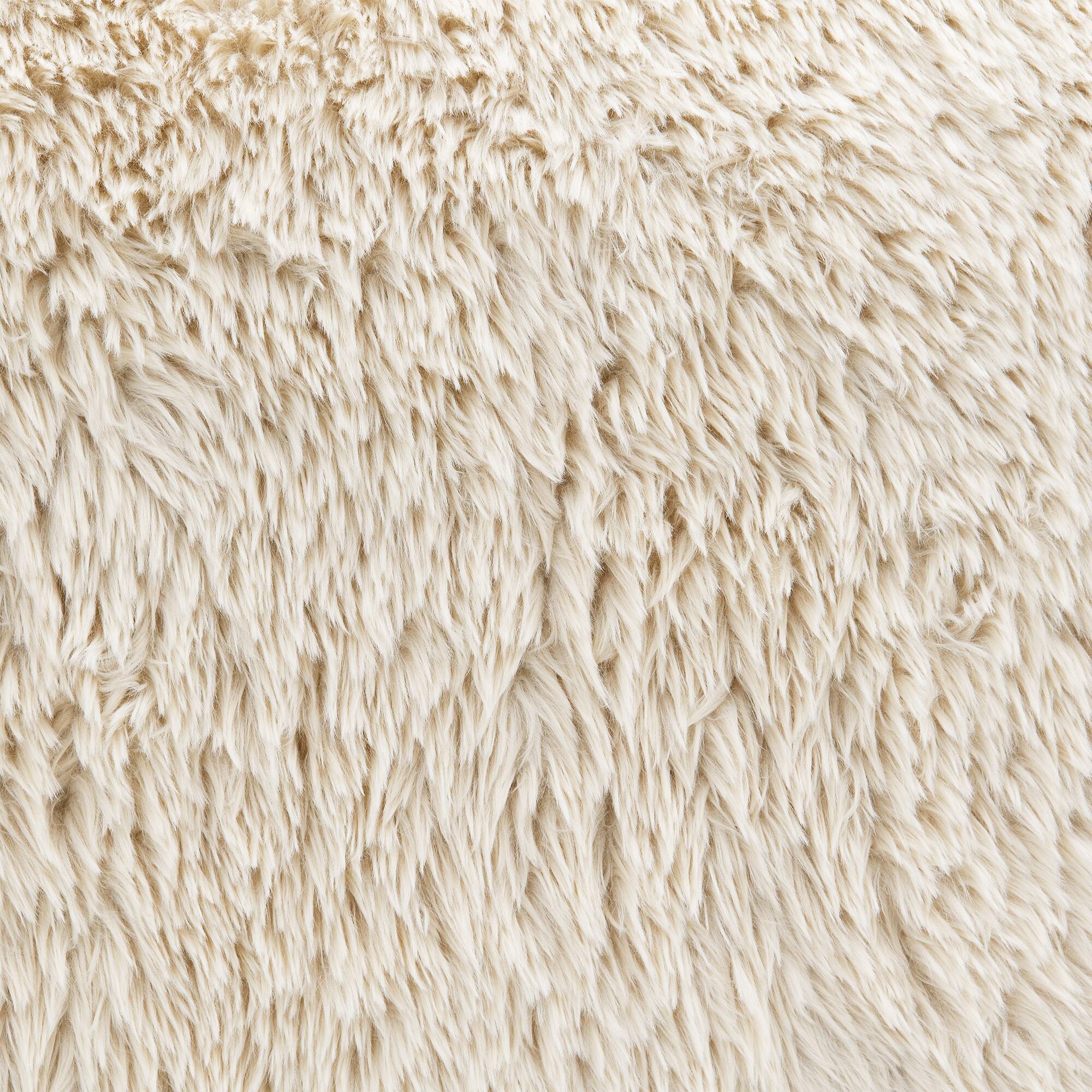 Alt View 4. Vaczon - Faux Fur Loveseat Sofa Cozy Shaggy Plush Chair for Home Apartment or Lounge Area with Accent Pillows - Sand.