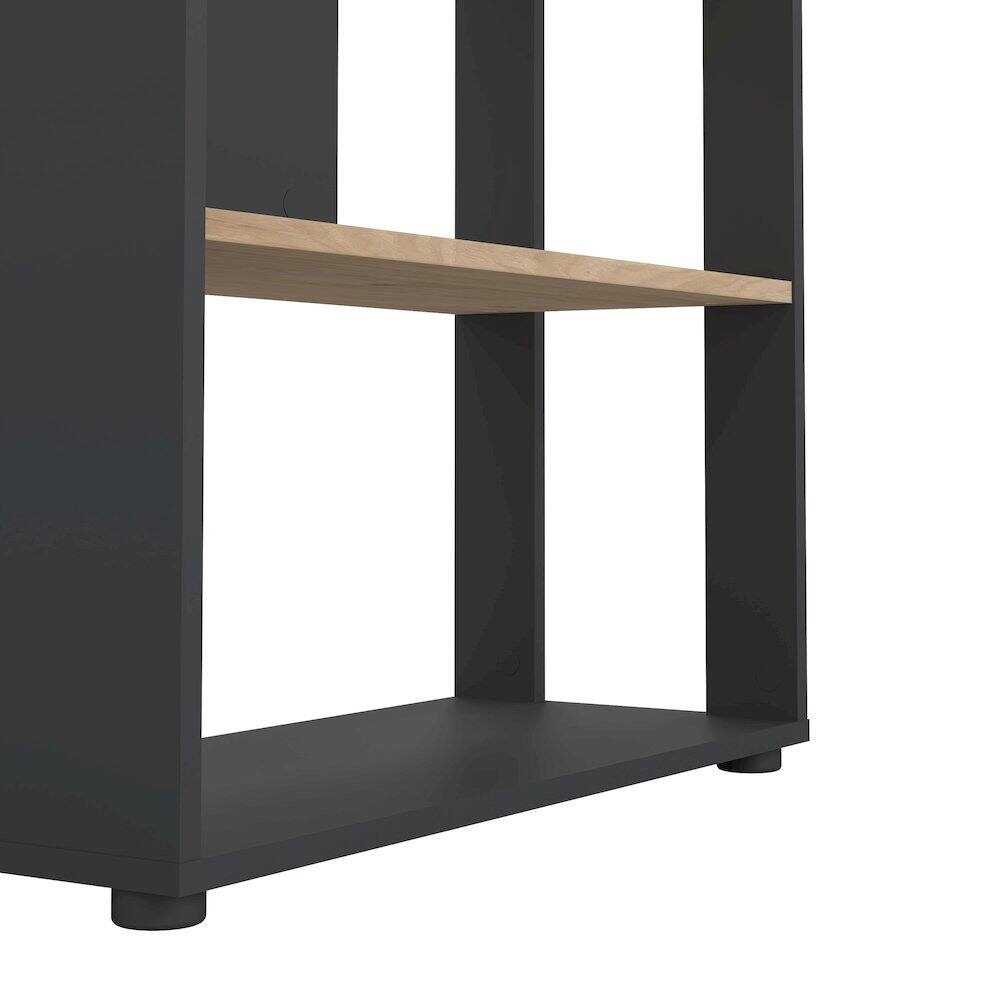 Alt View 2. Tvilum - Sign 5 Shelf Bookcase Room Divider, Matte Grey/Jackson Hickory - Gray.