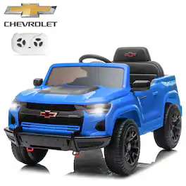Winado - Licensed Chevrolet Colorado Electric Car for Kids, 12V Ride on Toys for Toddlers w/ Remote Control, Battery Powered Car - Blue