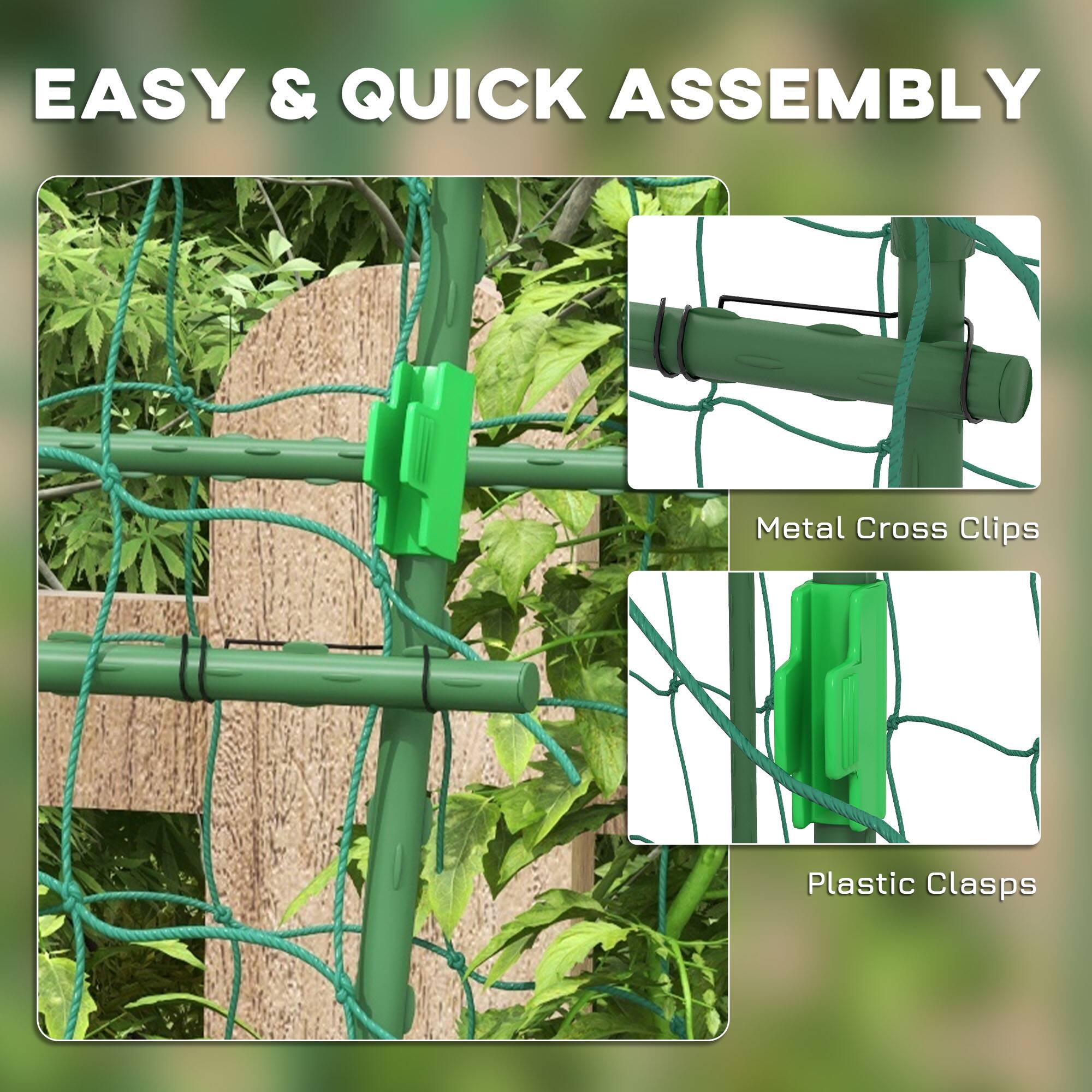 EASY & QUICK ASSEMBLY

Metal Cross Clips

Plastic Clasps