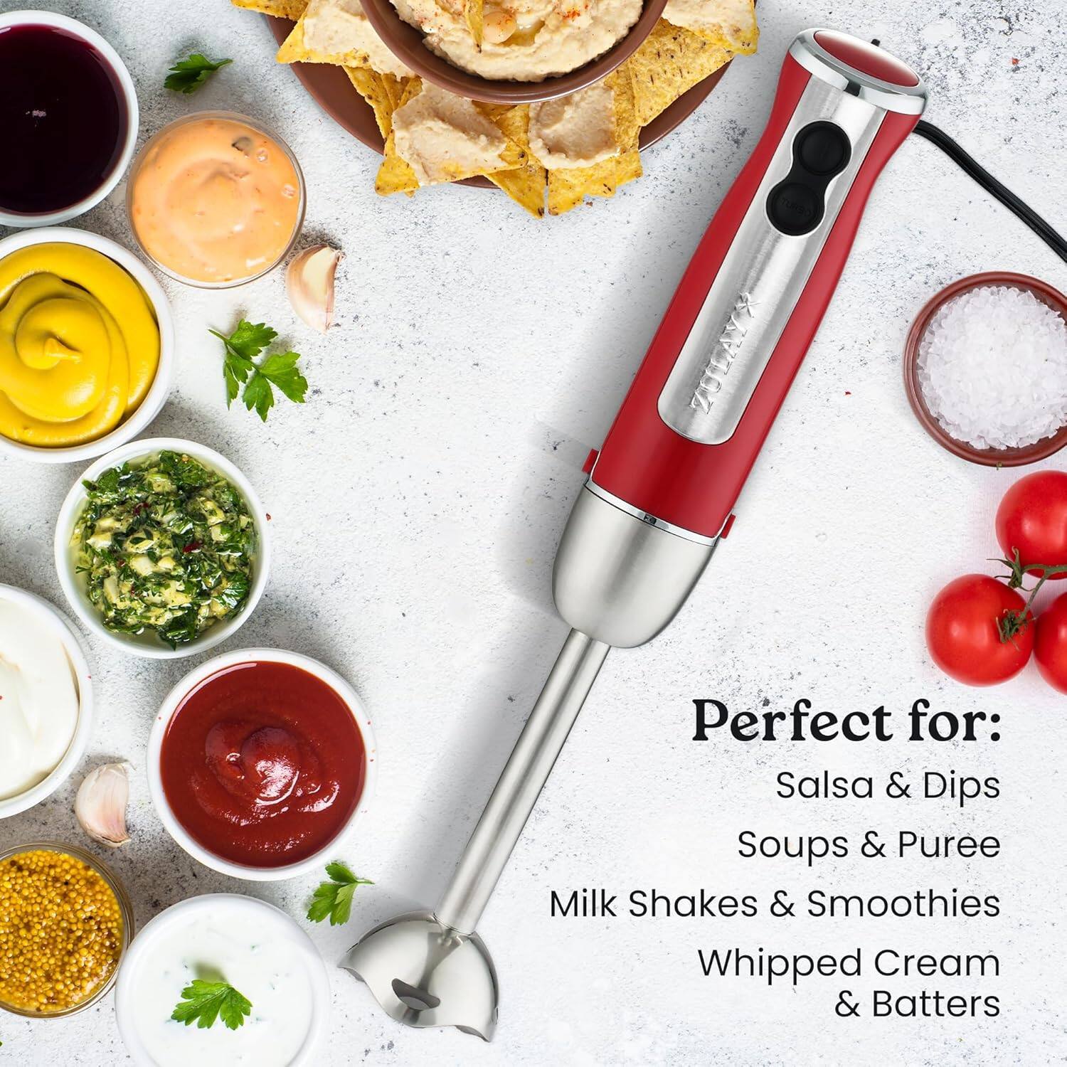 Perfect for:  
Salsa & Dips  
Soups & Puree  
Milk Shakes & Smoothies  
Whipped Cream & Batters