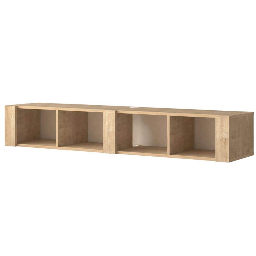 FurniFact - Floating TV Stand for 75 Inch TVs – Wall Mounted Entertainment Center - Beige