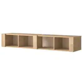 FurniFact - Floating TV Stand for 75 Inch TVs – Wall Mounted Entertainment Center - Beige