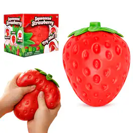 Puka Creations - Giant Squishy Strawberry 5.5-Inch Squeeze Toy - Red