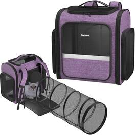 Pawtners - Cat Carrier Backpack with Tunnel, Expandable Pet Bag for Small Dogs & Cats, Travel & Outdoor Approved