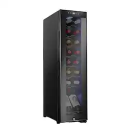 Ivation - 16 Bottle Compressor Wine Refrigerator, Freestanding Wine Cooler with Lock - Black