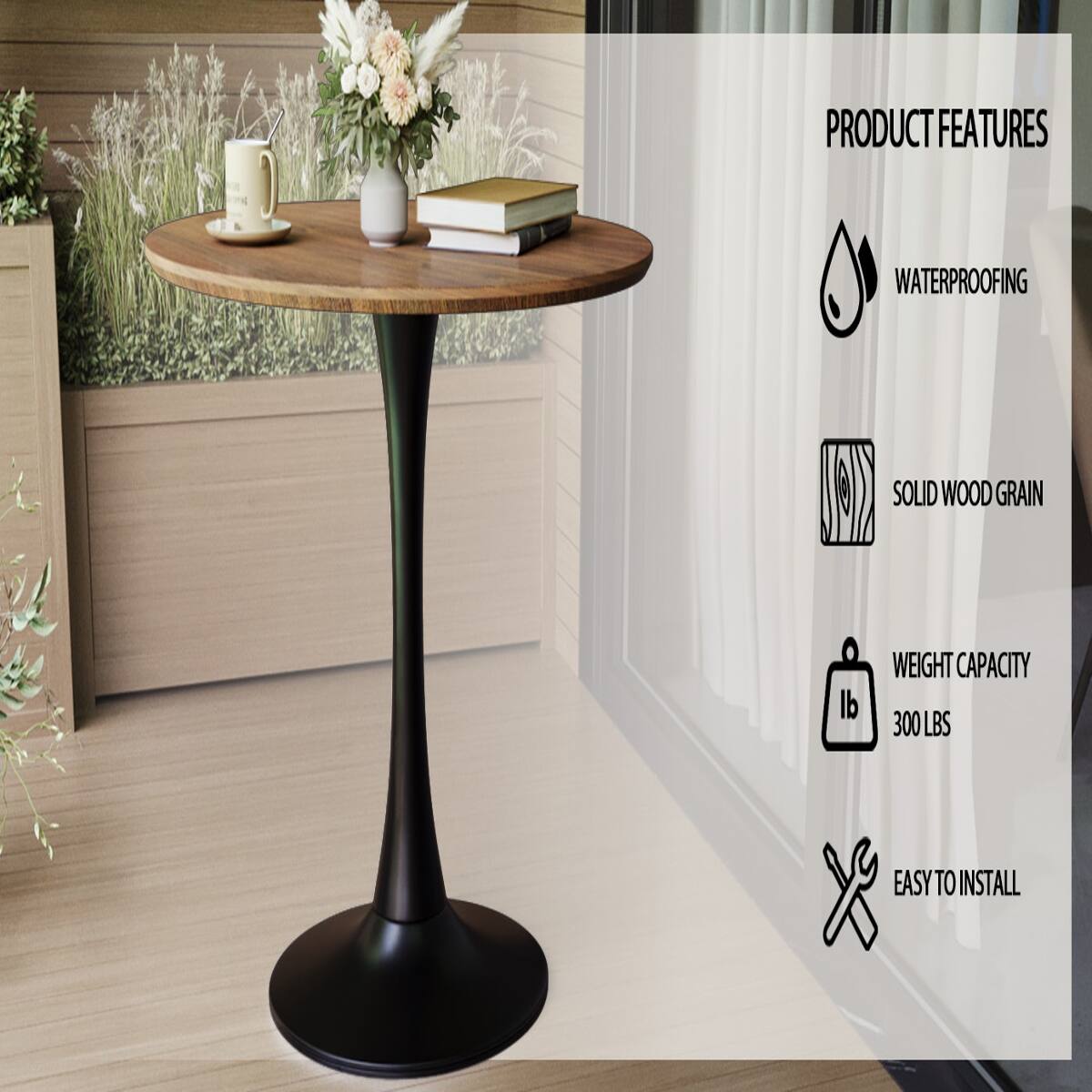 PRODUCT FEATURES
- WATERPROOFING
- SOLID WOOD GRAIN
- WEIGHT CAPACITY 300 LBS
- EASY TO INSTALL