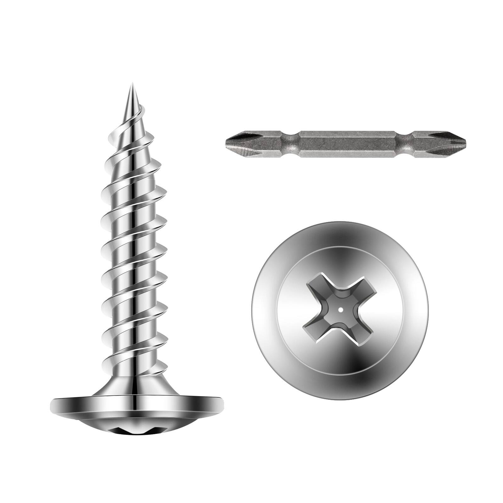 Alt View 5. VEVOR - Screws, #8 x 3/4 inch Length Self Drilling Drywall to Wood Screw, All Purpose High-Hardness Stainless Steel Wall - Silver.