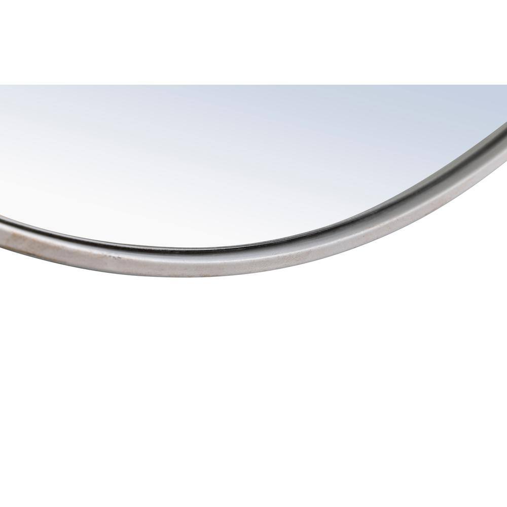 Back. Elegant Decor - Metal frame Round Mirror with decorative hook 24 inch Silver finish - Silver.