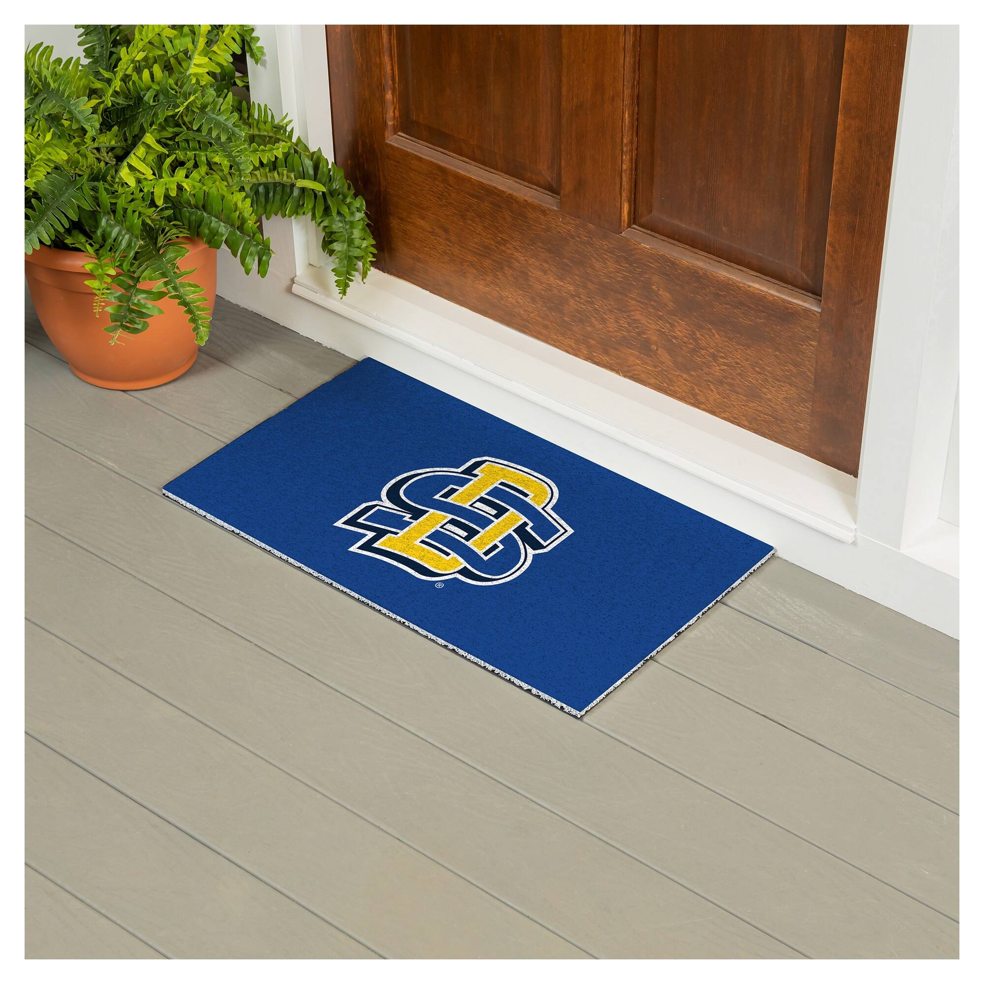 Alt View 2. Evergreen Enterprises - South Dakota State Jackrabbits 16" x 28" Full Color Indoor/Outdoor Logo Turf Mat - Multicolor.