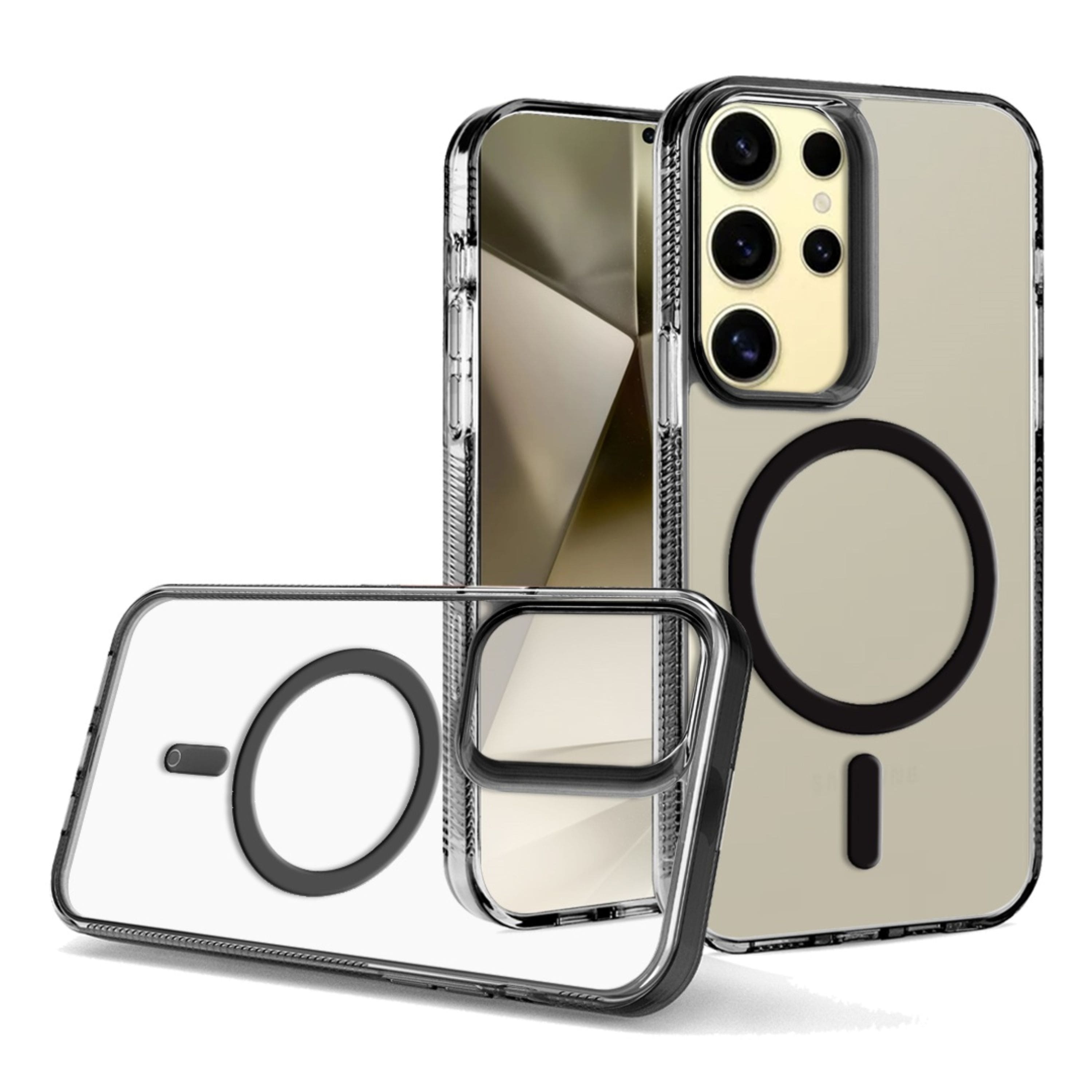 Kitcheniva - Clear Back Magnetic Charging Grip Sides Phone Case For Samsung Galaxy S24+ Plus - Black price history on PriceWatchPro