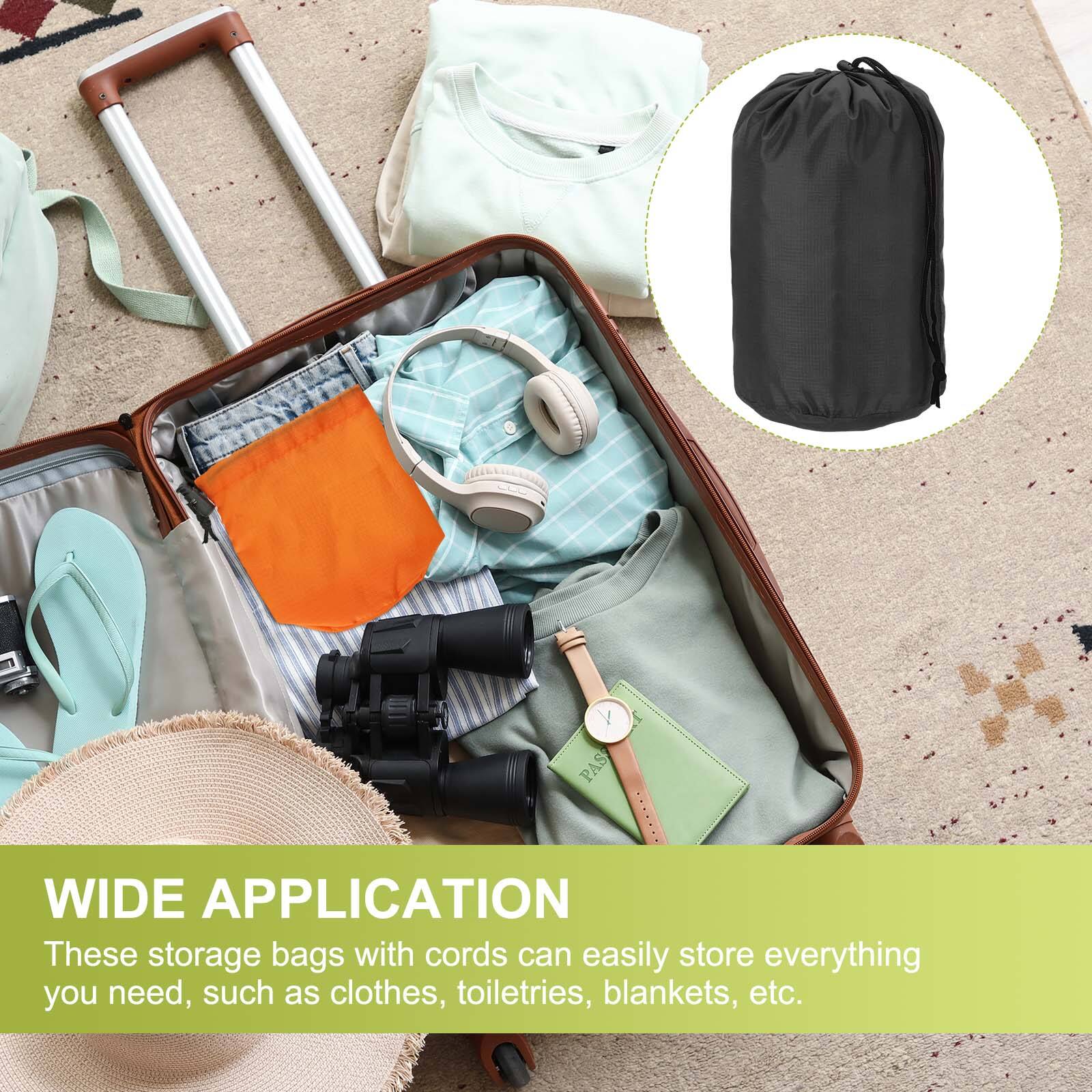 WIDE APPLICATION

These storage bags with cords can easily store everything you need, such as clothes, toiletries, blankets, etc.