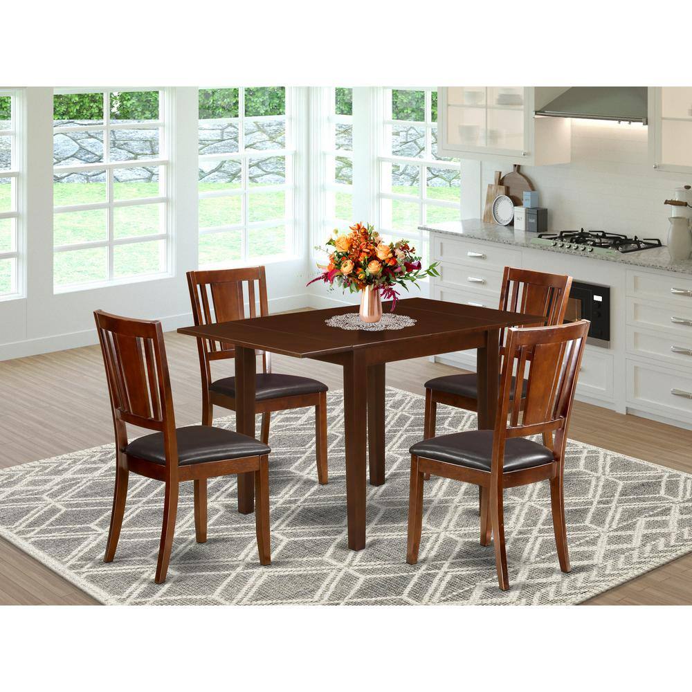 Left. East West Furniture - Dining Room Set Mahogany - Brown.