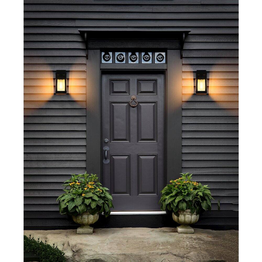 Alt View 4. Elegant Lighting - Peter 4 Inch Outdoor Wall Sconce In Black - Black.