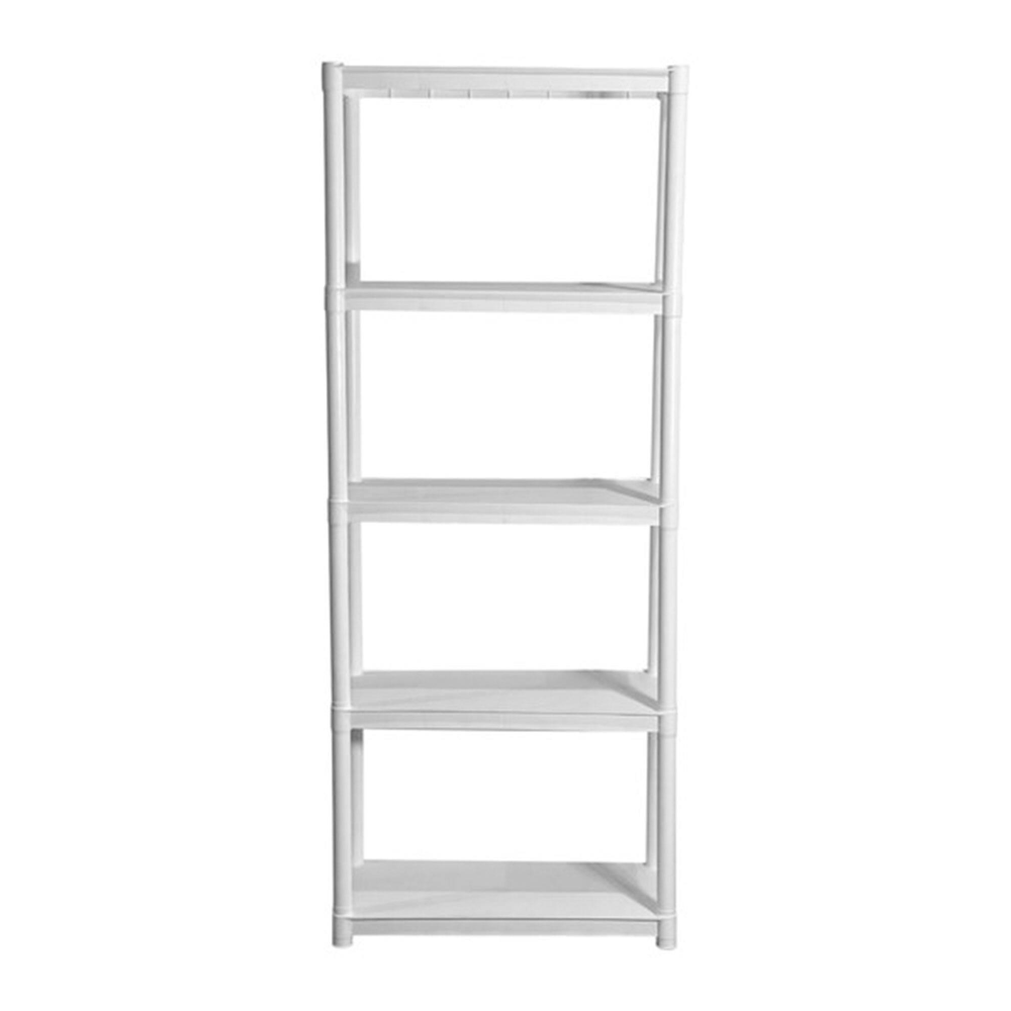Alt View 5. Juggernaut Storage - Juggernaut Storage 75.5" Plastic 5 Tier Garage/Shed Utility Shelving Rack, White - White.