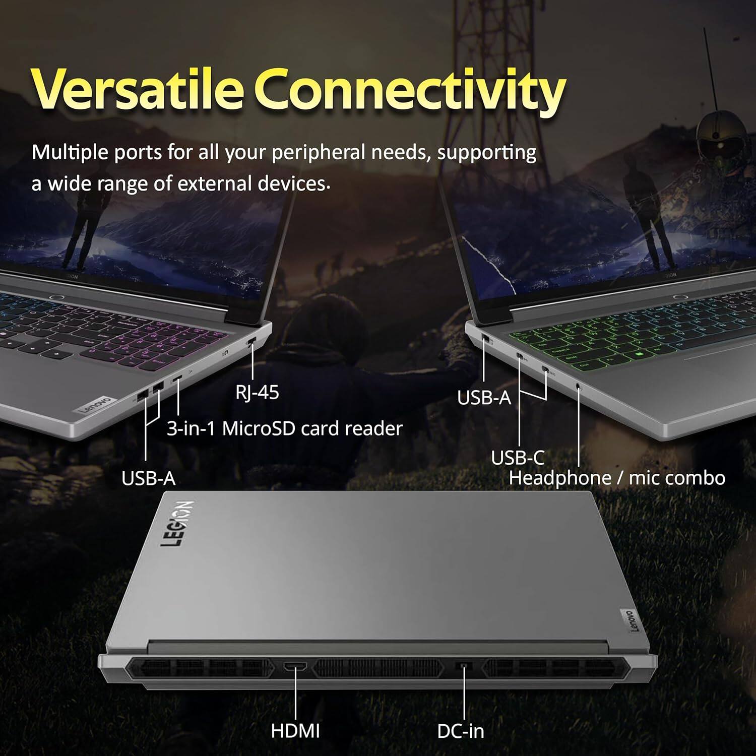 Versatile Connectivity

Multiple ports for all your peripheral needs, supporting a wide range of external devices.

3-in-1 MicroSD card reader
USB-A
USB-A
USB-C
Headphone / mic combo
HDMI
DC-in