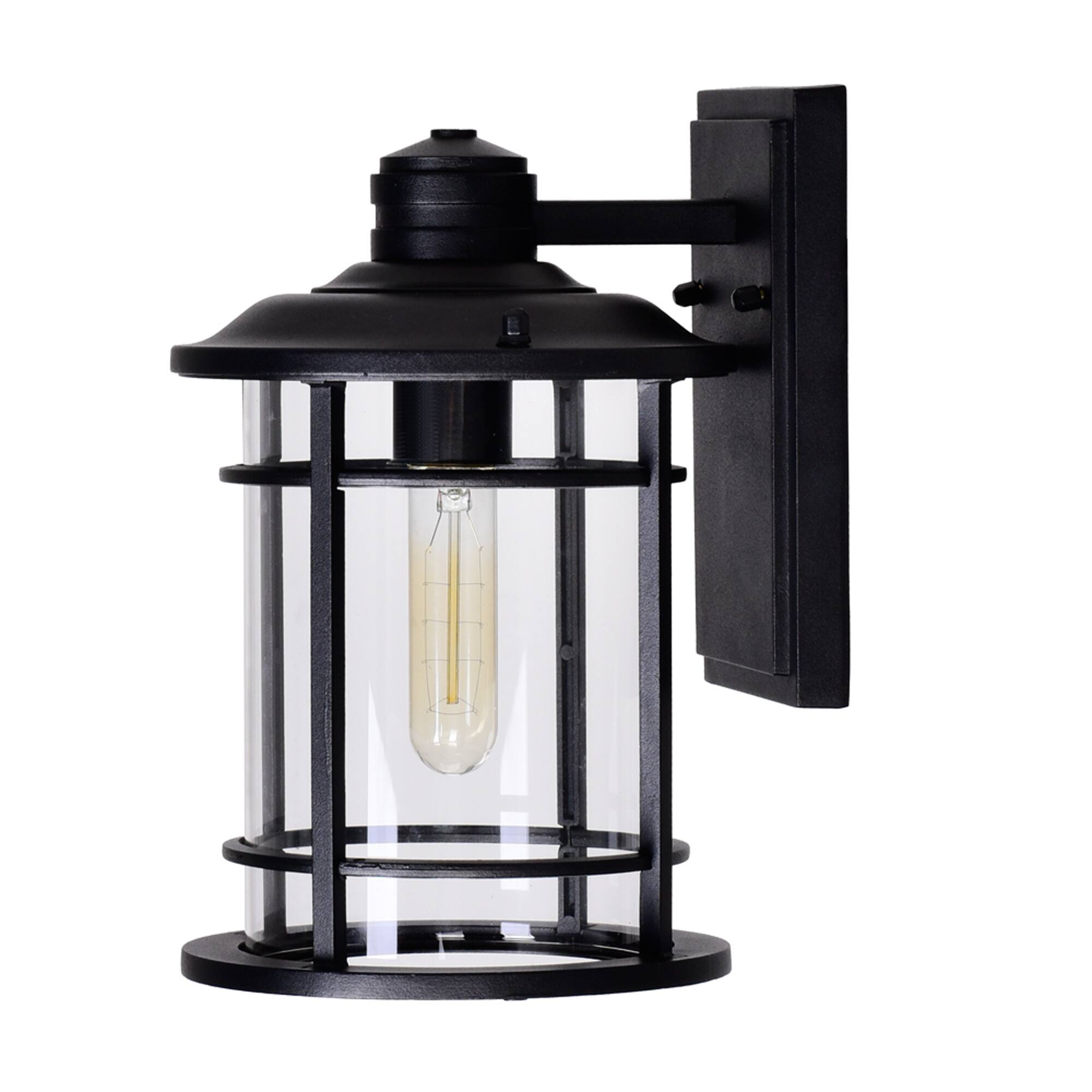 Alt View 2. CWI Lighting - Belmont 1 Light Outdoor Black Wall Lantern - Black.