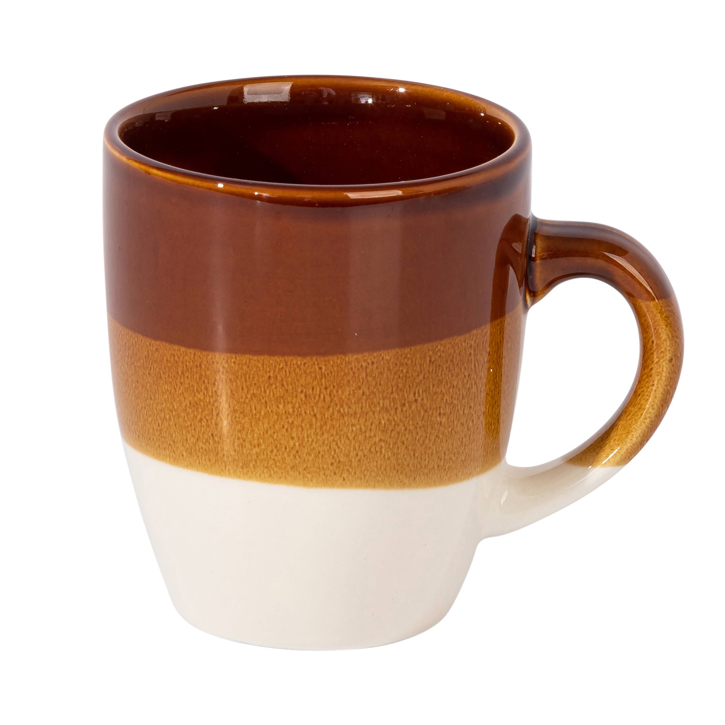 Alt View 2. Gibson - Gibson Home Yellowstone 6 Piece 12 Ounce Stoneware Mug Set in Brown and White - Brown.