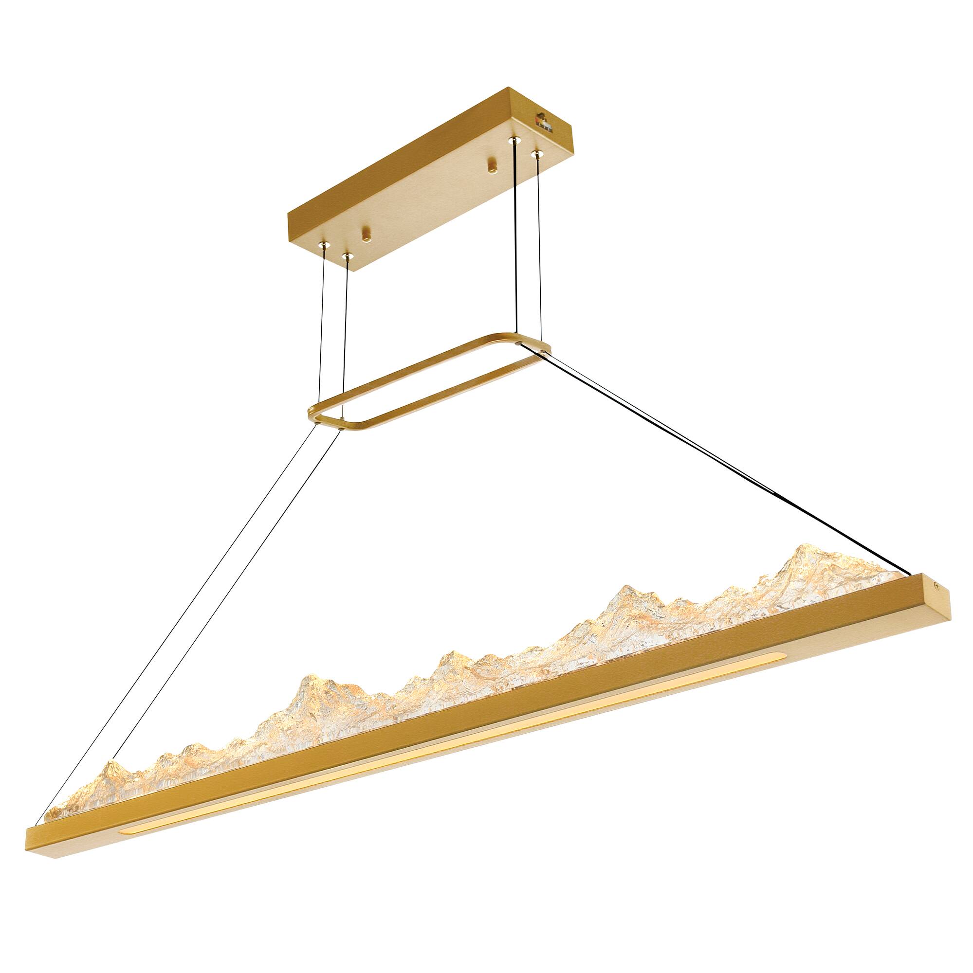 Left. CWI Lighting - Himalayas Integrated LED Brass Island/Pool Table Light - Brass.