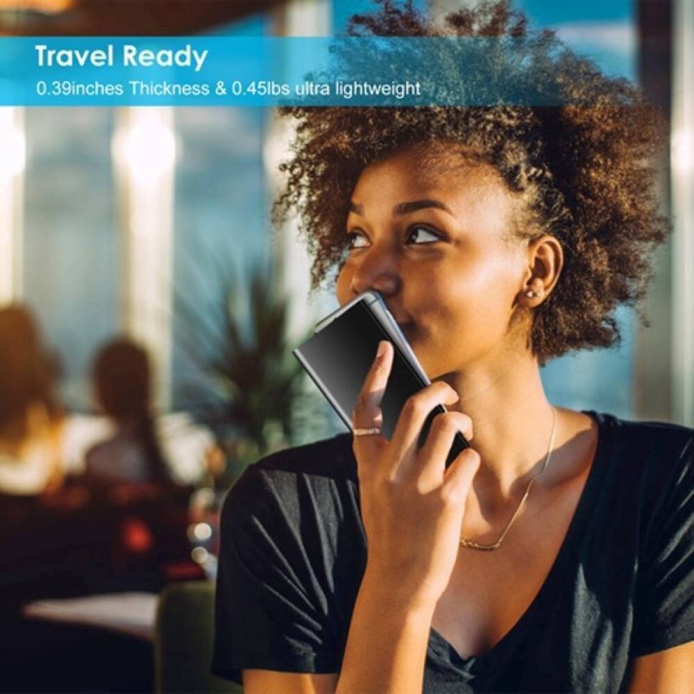 Travel Ready  
0.39 inches Thickness & 0.45 lbs ultra lightweight
