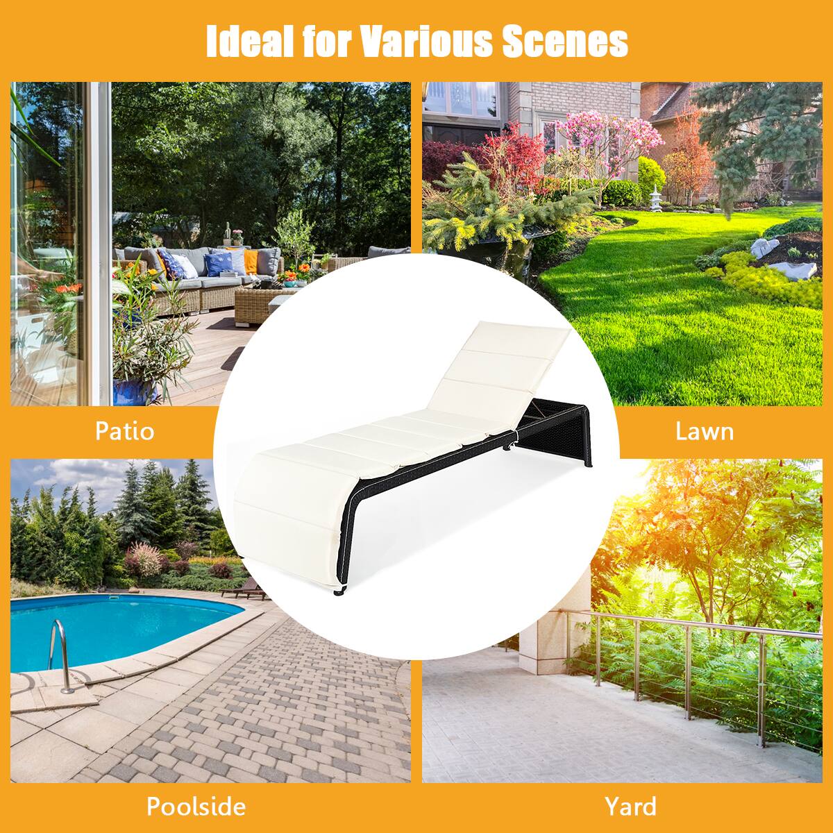 Ideal for Various Scenes
Patio
Lawn
Poolside
Yard
