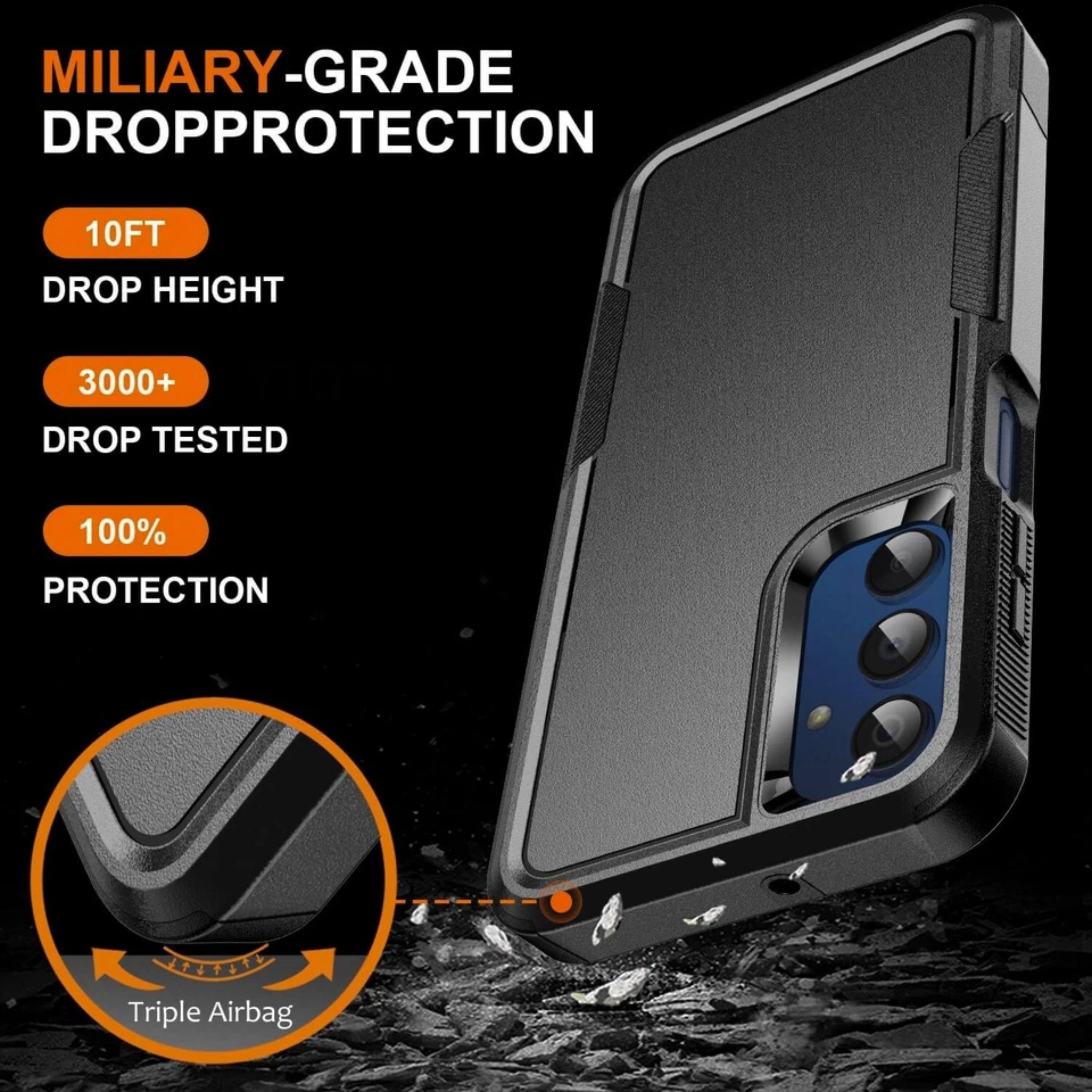 MILITARY-GRADE DROPPROTECTION  
10FT DROP HEIGHT  
3000+ DROP TESTED  
100% PROTECTION  
Triple Airbag