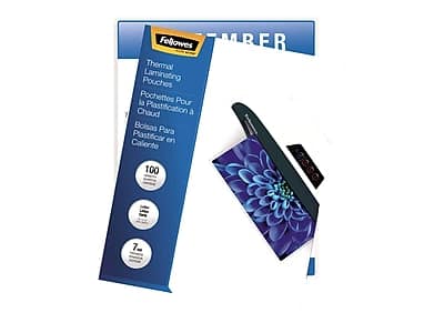 Fellowes - Thermal Laminating Pouches, Letter Size, 7 Mil, 100/Pack - Clear