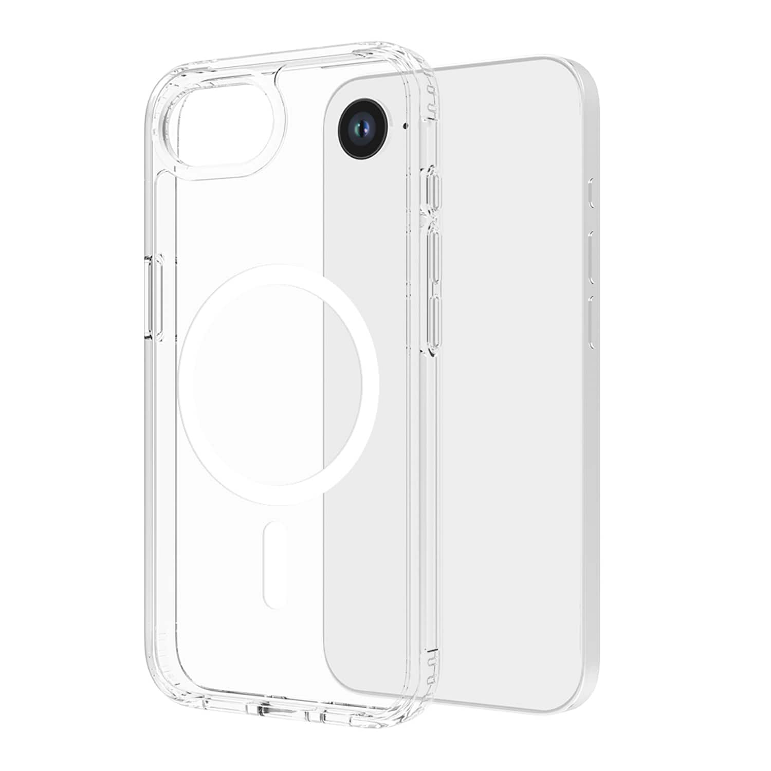 Dteck - Magnetic Case for Apple iPhone 17e / 16e Slim Anti Yellow Hard PC Shockproof Cover Wireless Charging Compatible - Clear