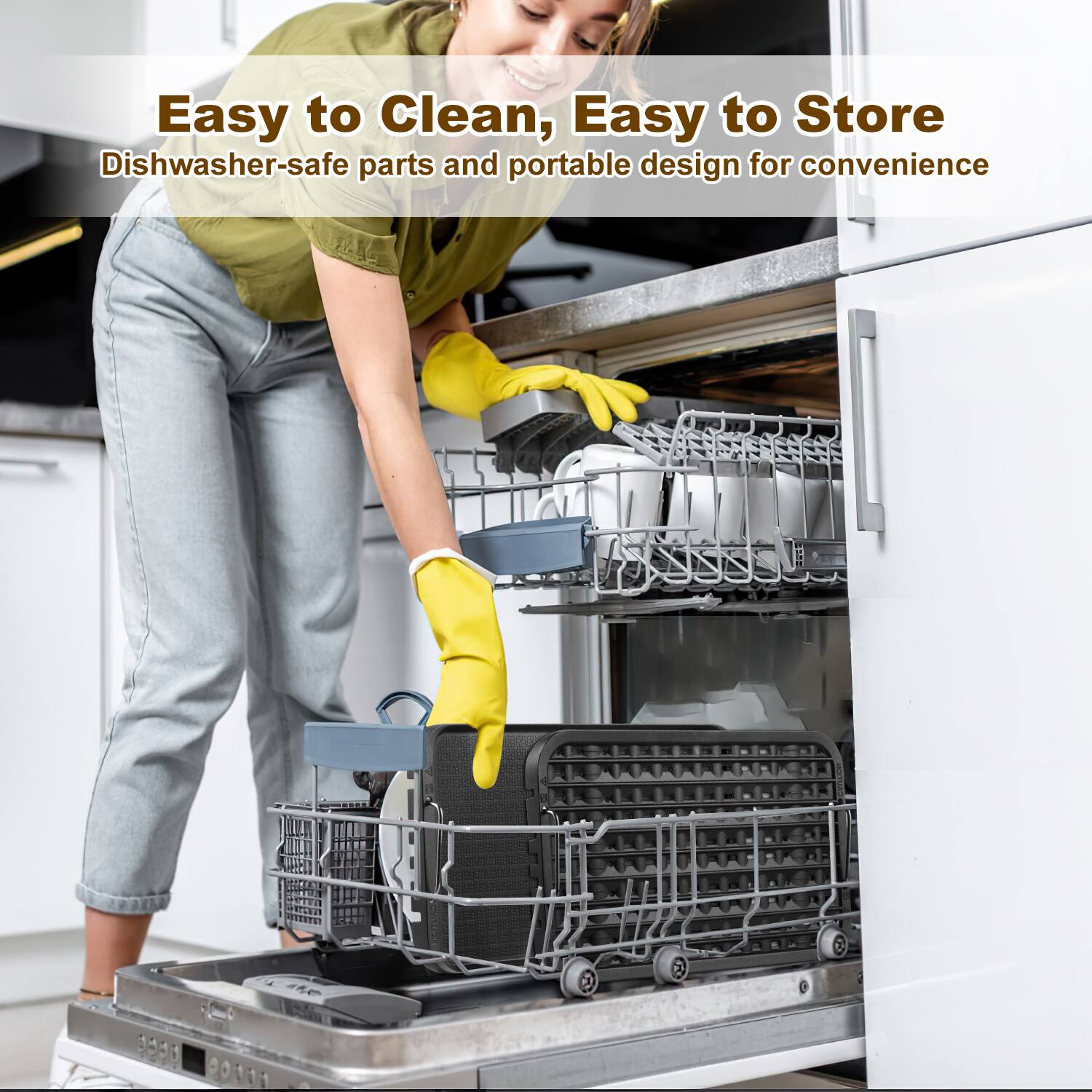 Easy to Clean, Easy to Store  
Dishwasher-safe parts and portable design for convenience