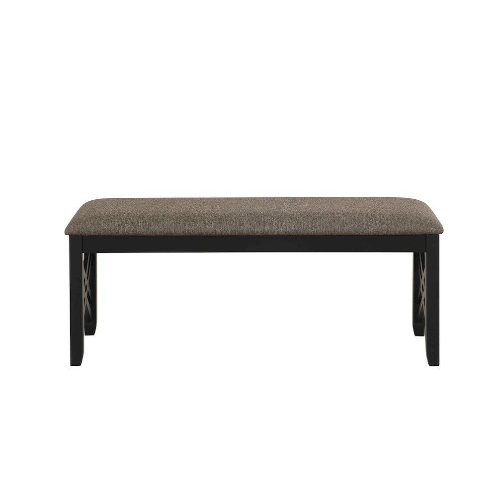 Left. New Classic Furniture - Potomac Dining Bench-Brown/Black - Brown.